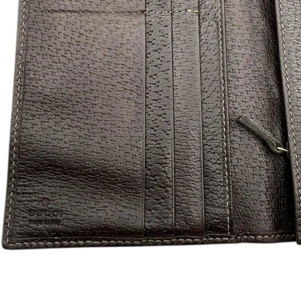 Gucci GG‎ Abbey D Ring Continental Wallet Brown Canvas Leather OS Vintage - Picture 8 of 11